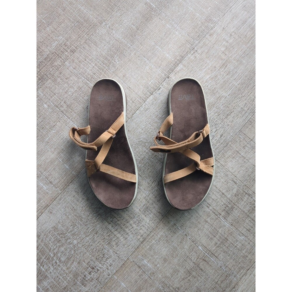 Teva Elzada Slide Sandal Size 8 Pecan Suede Leather Women Comfort NWOT